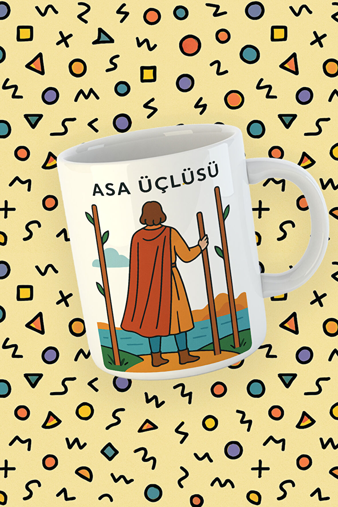 Kartura Koleksiyonu – Tarot Asa Üçlüsü Kartı Özel Tasarım Kupa Bardak