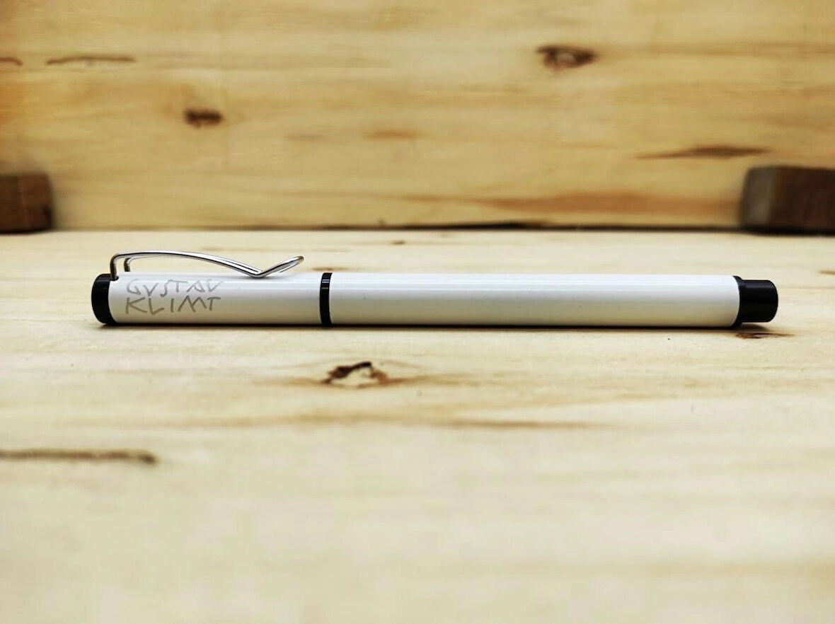 Gustav Klimt - Metal Tükenmez Roller Kalem Mod1 Beyaz