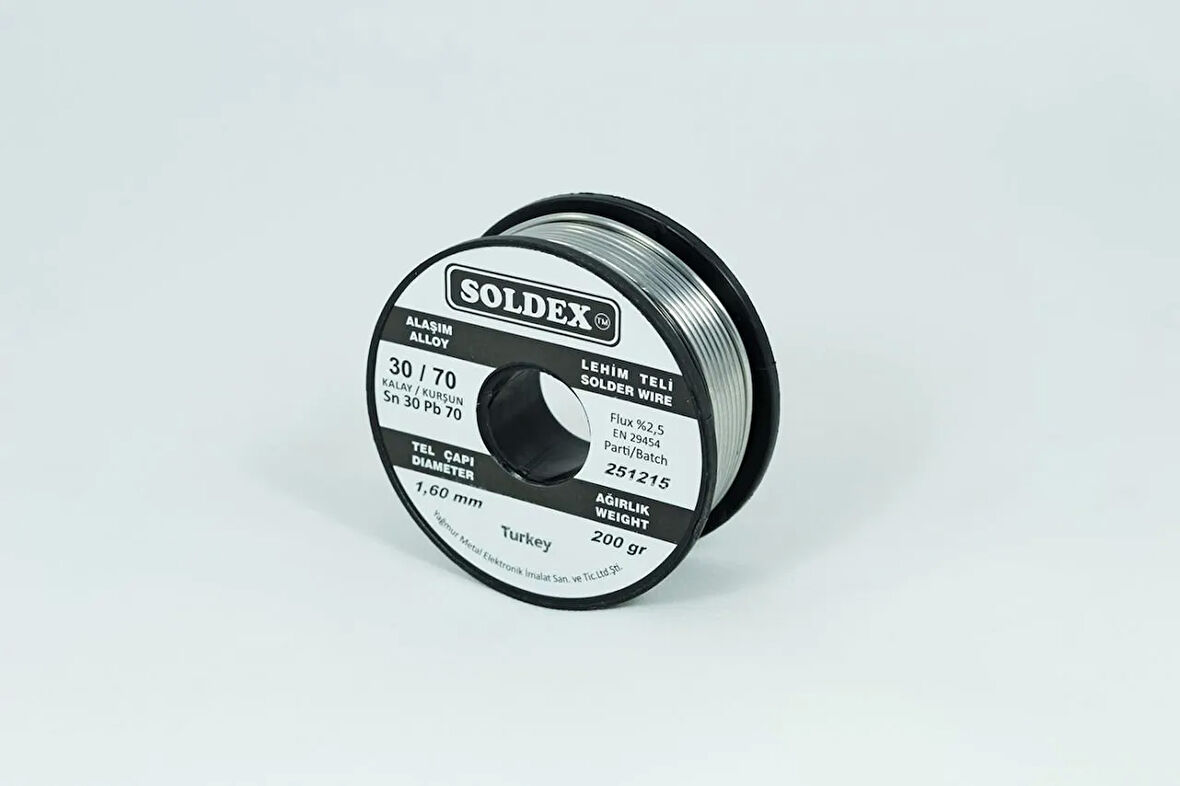 30-70 Lehim Teli 200 Gr 1,6 Mm Sn:30 - Pb:70