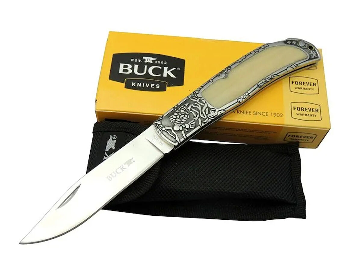 Knives Bk-009wy Kamp Çakı 23 Cm - Sedef Ampamp Metal Saplı, Kılıflı, Kutulu