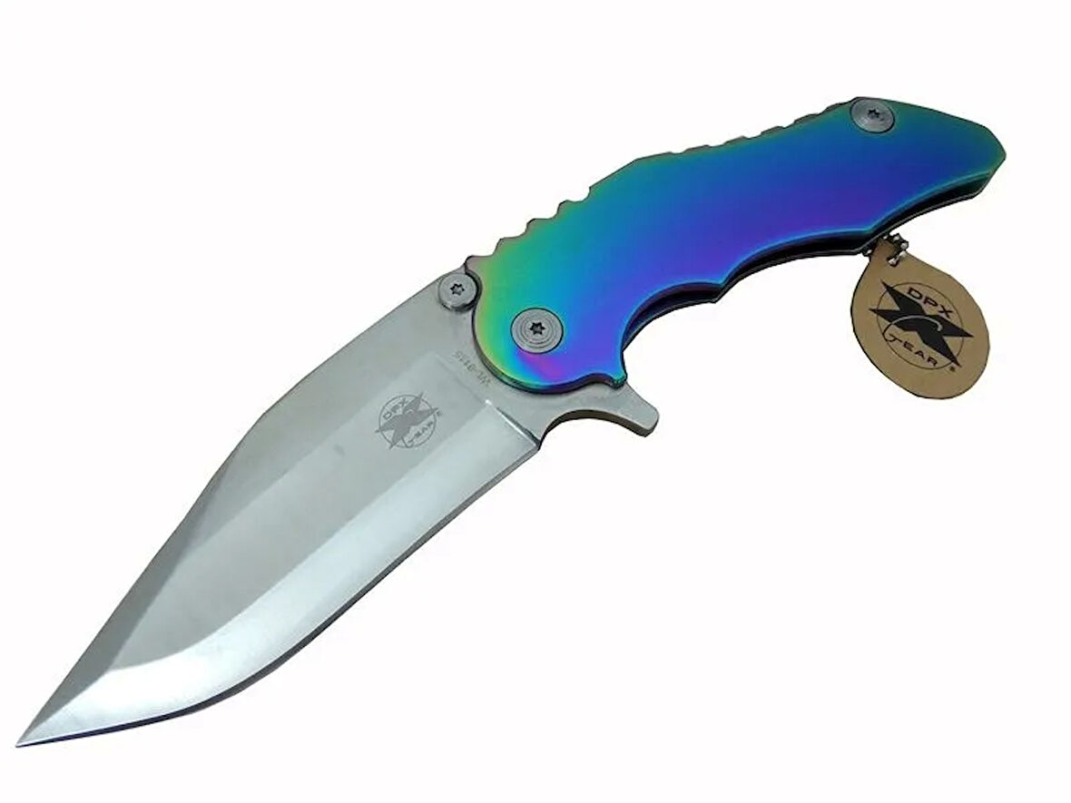 Gear Wl 9115 Outdoor Çakı 23 Cm - Metal Gökkuşağı Sap, Otomatik, Kılıflı