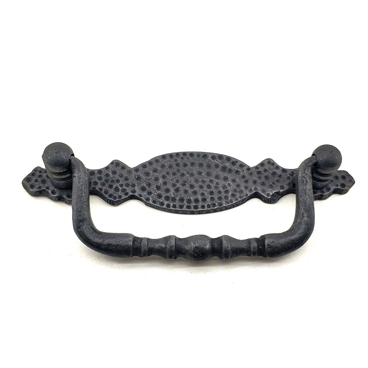 Antika Tarz Dekoratif Pirinç Dövme Sallantı Kapı Kulbu - 43x118 Mm, Oksit