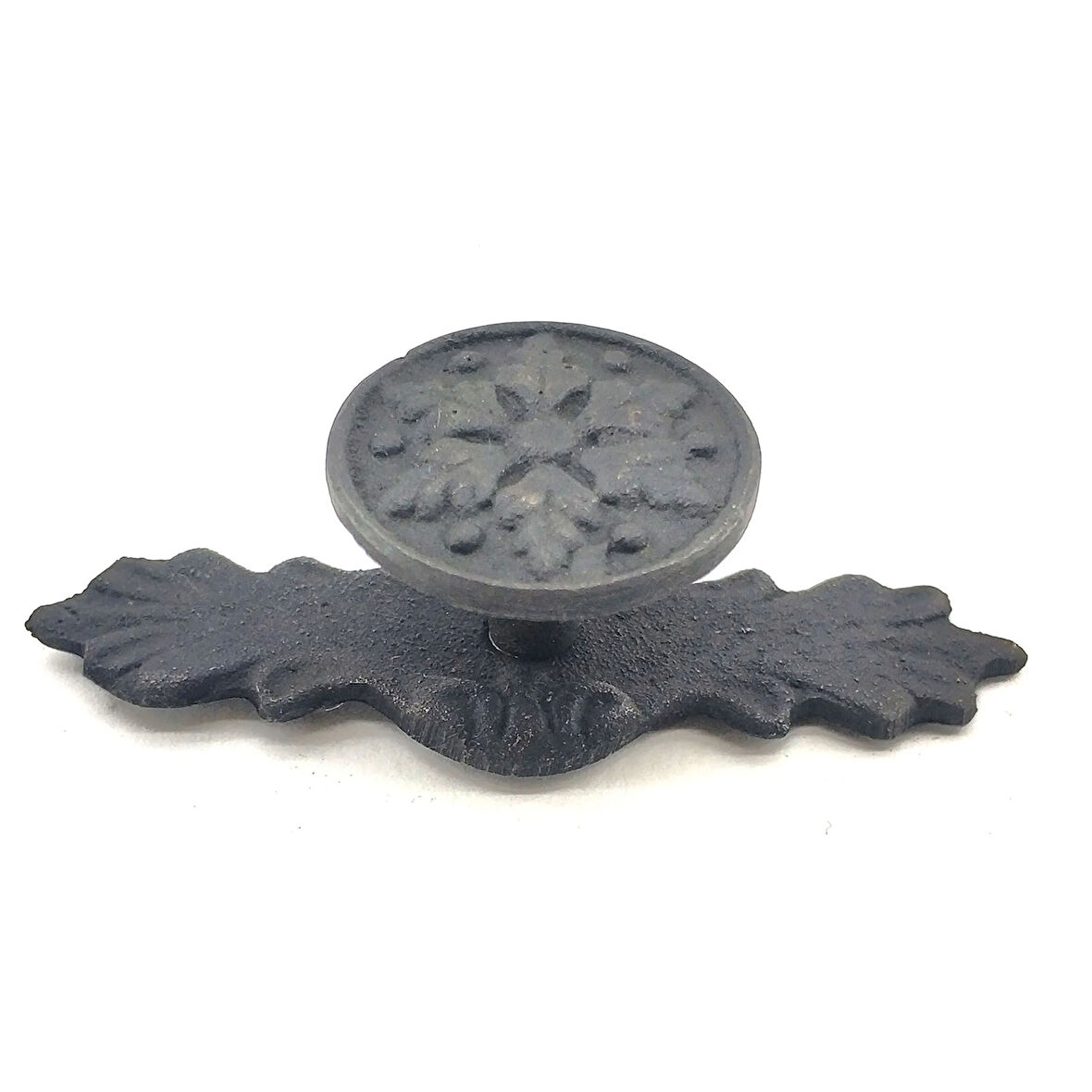 Antika Tarz Dekoratif Pirinç Çiçek Düğme - 27x70 Mm, Oksit