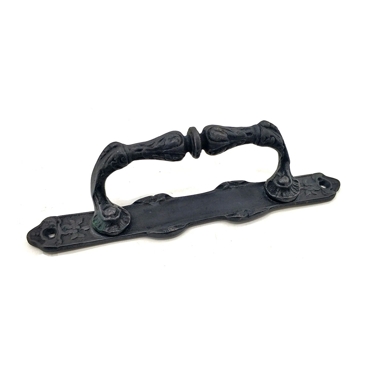 Antika Tarz Dekoratif Pirinç Dar Yan Çekme Kapı Kolu - 225x37 Mm, Oksit