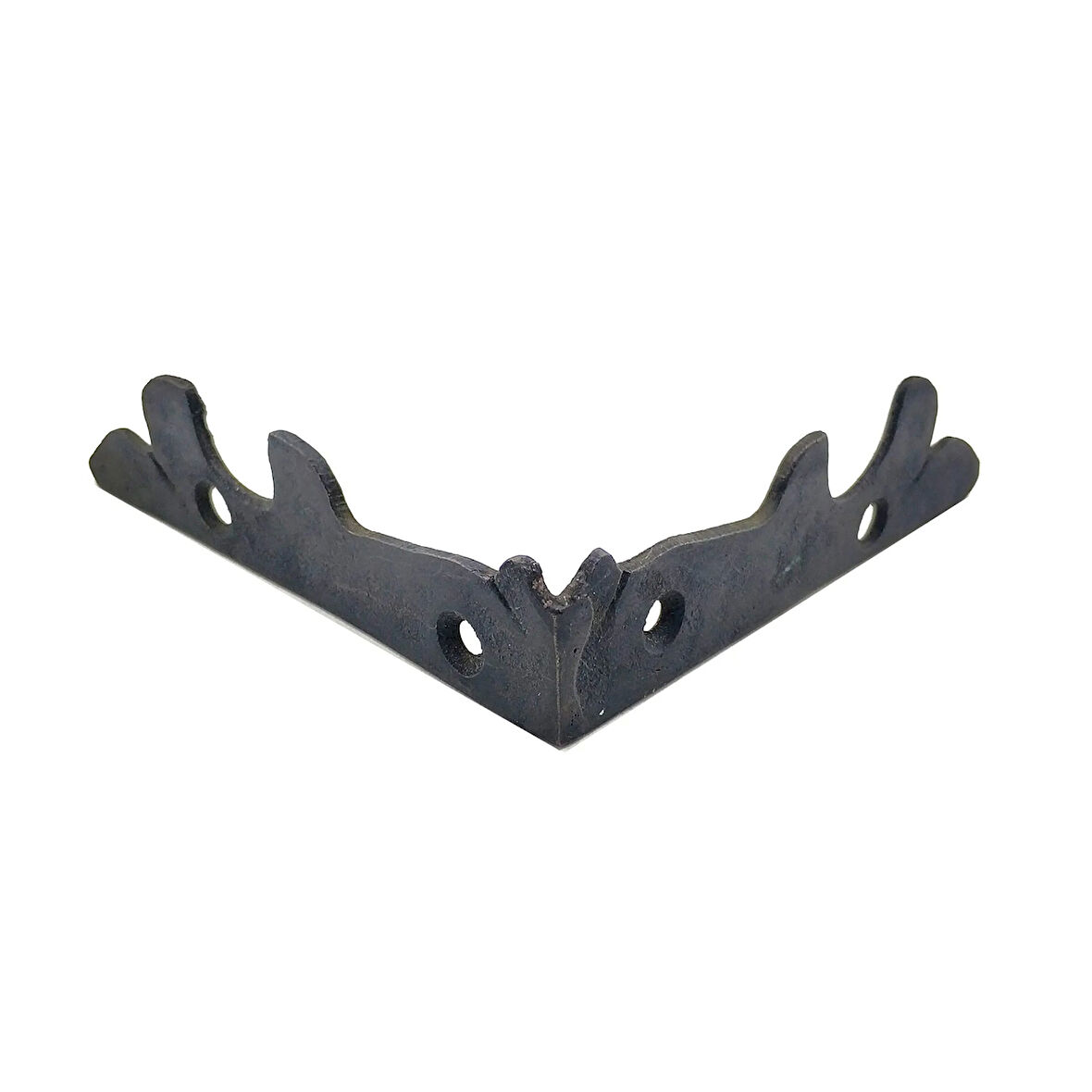 Antika Tarz Dekoratif Pirinç Lale Köşe Gönye - Yan, 105x105 Mm, Oksit