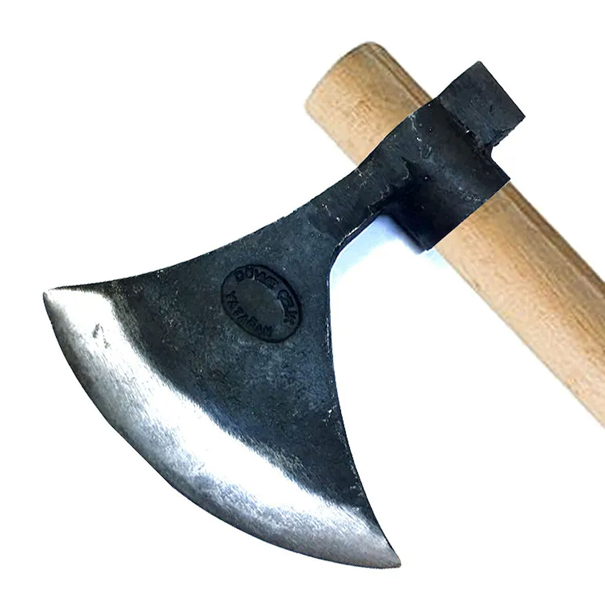 Keserli Saplı Büyük Ay Balta 90 Cm - Dövme Çelikten