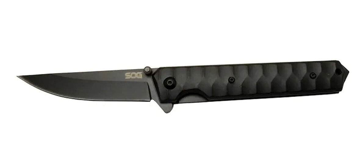 Sog  4010 Bk Siyah Kamp Çakı 21cm - Yarı Otomatik, Metal Sap, Kılıflı, Kemerlikli