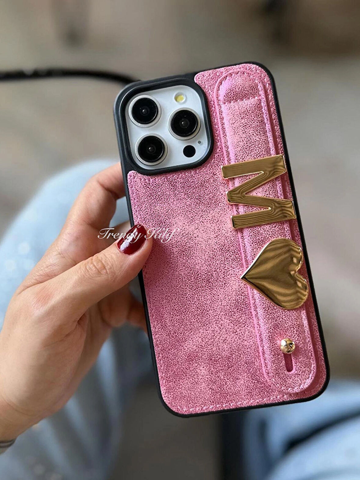 iPhone (15) uyumlu Kişiselleştirilebilir Charmlı Kılıf