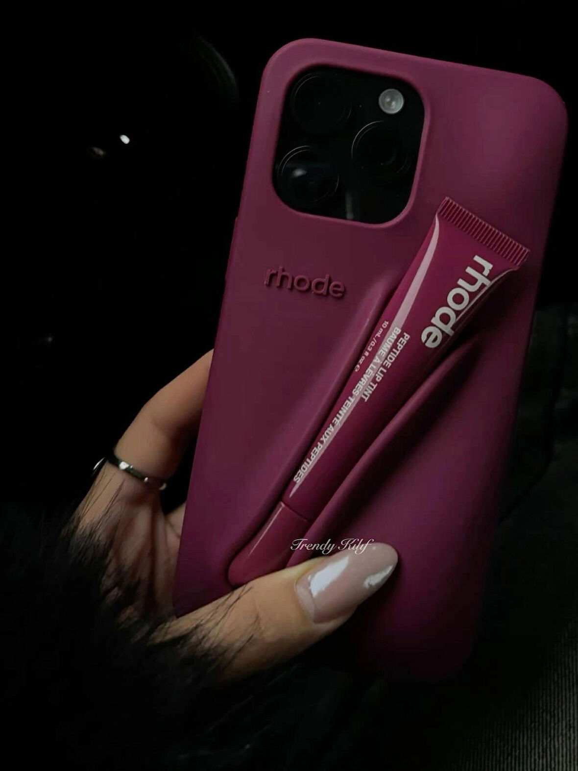 iPhone (15 PRO MAX) uyumlu Rhode Kılıf (Raspberry Jelly)