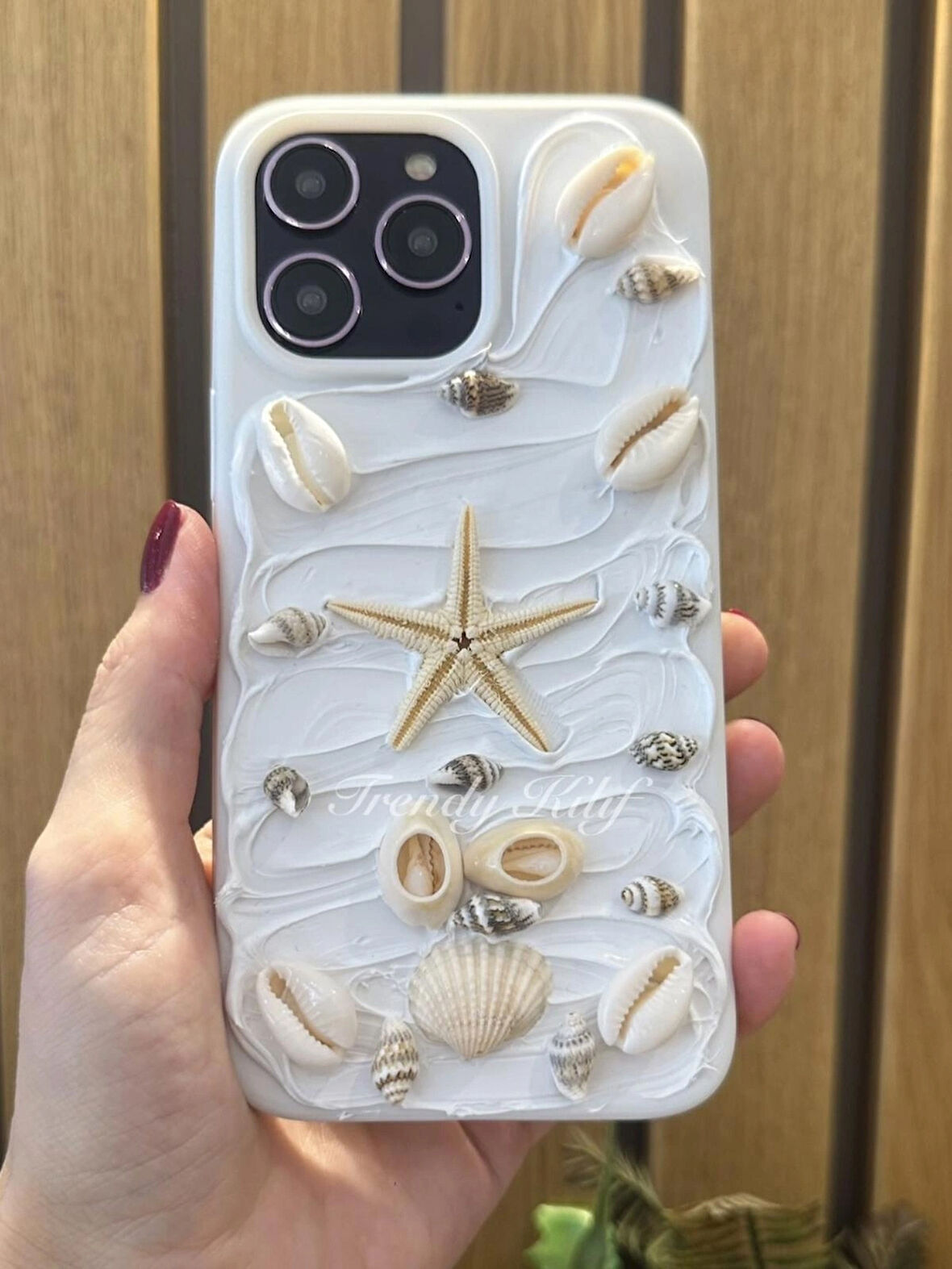iPhone (15 PRO MAX) uyumlu 3D Deniz Yıldızı Desenli Kılıf