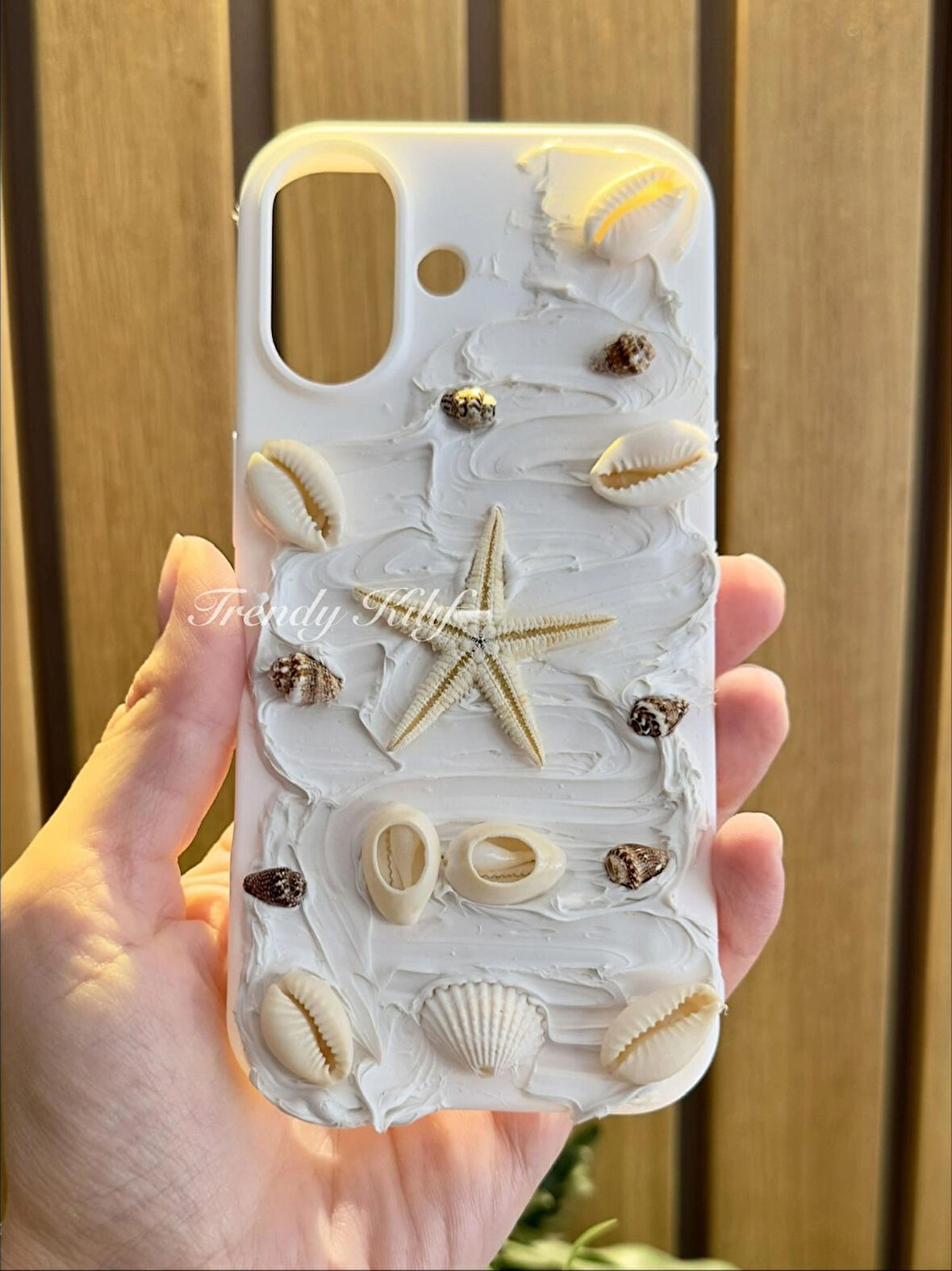 iPhone (16) uyumlu 3D Deniz Yıldızı Desenli Kılıf