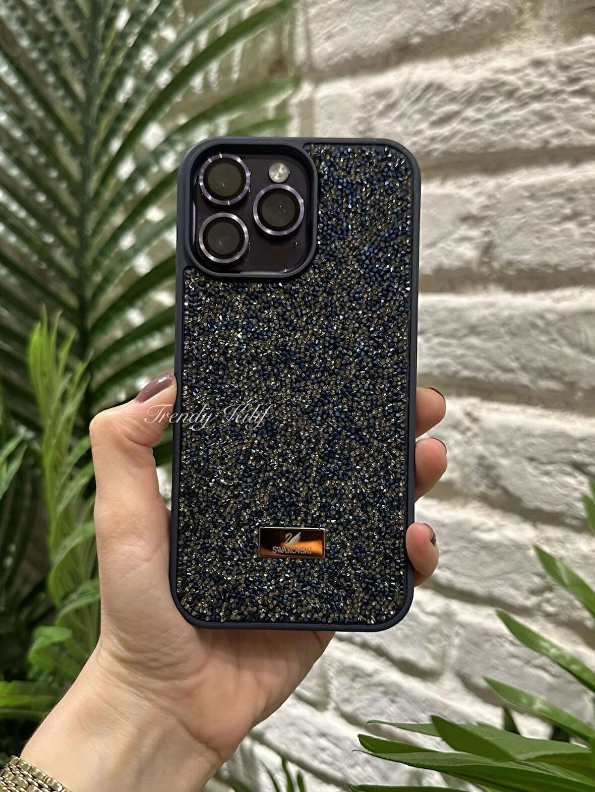 iPhone (14 Pro Max) uyumlu Lüks Taşlı Kılıf