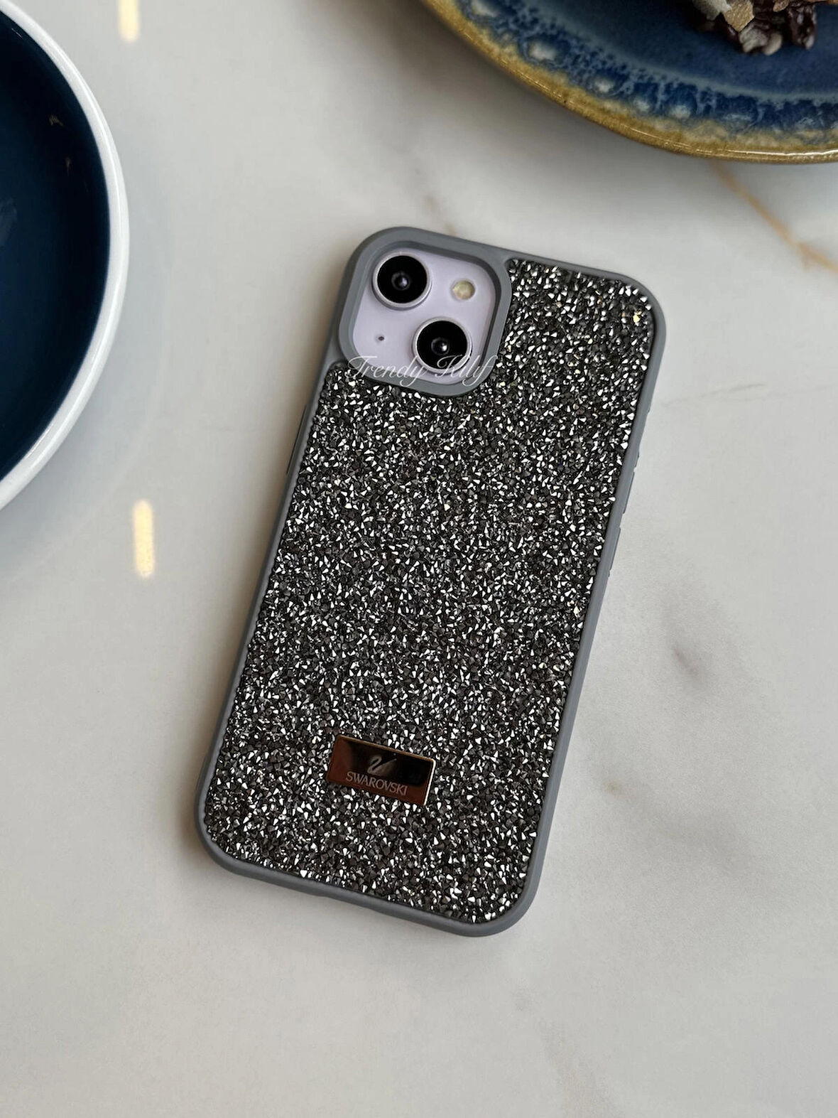 iPhone (15 Plus) uyumlu Lüks Taşlı Kılıf