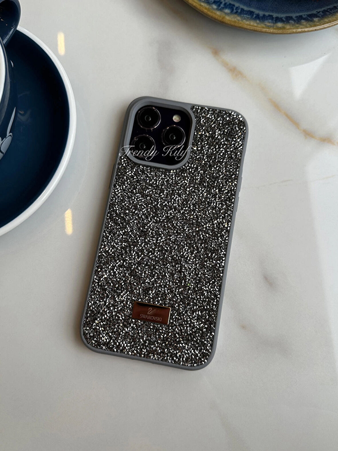 iPhone (16 Pro Max) uyumlu Lüks Taşlı Kılıf