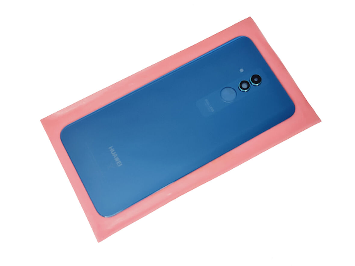 Tkgz Huawei Uyumlu MATE 20 Lite Arka Pil Kapağı (CAM KAMERA LENSİ) MAVİ