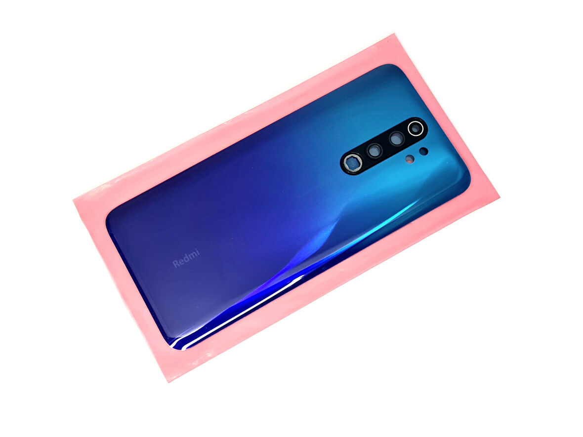 Xiaomi Redmi NOTE 8 PRO Arka Kapak Batarya Kapağı (Cam Kamera Camı) Mavi