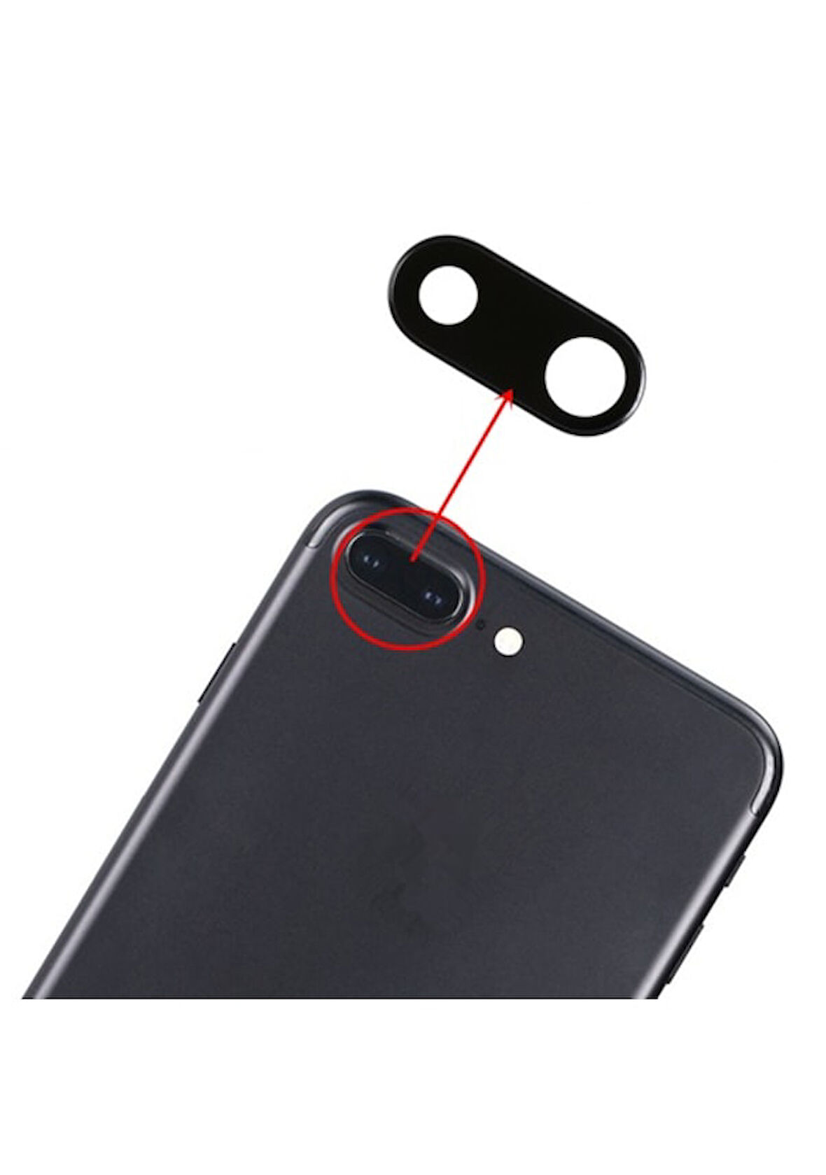 iPhone 7 PLUS Arka Kamera Camı Lens Yapışkanlı