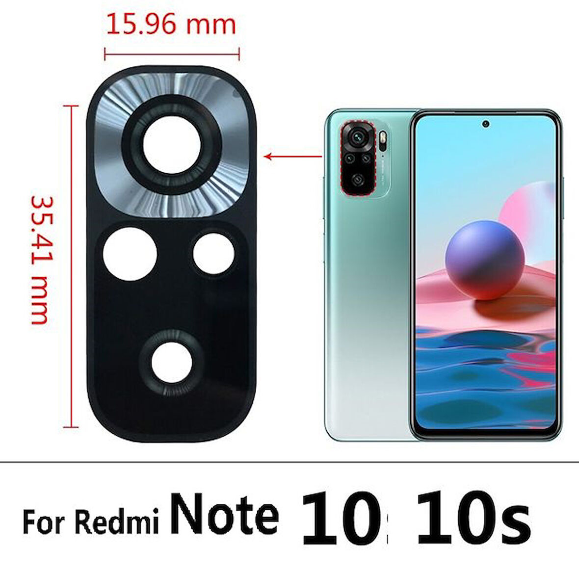 Xiaomi Redmi NOTE 10S NOTE 10 4G Arka Kamera Camı Lens Yapışkanlı