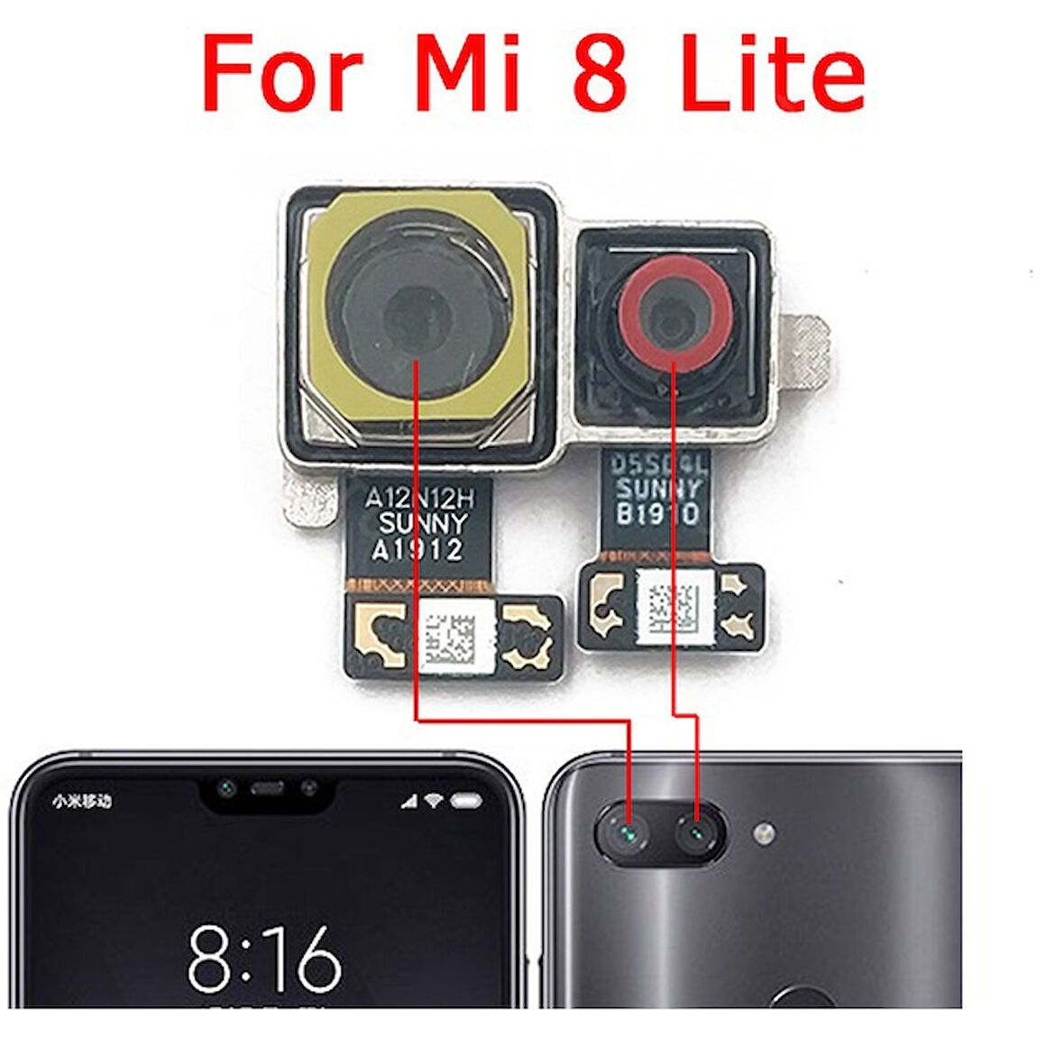 Xiaomi Mİ 8 LİTE Arka Kamera Orj
