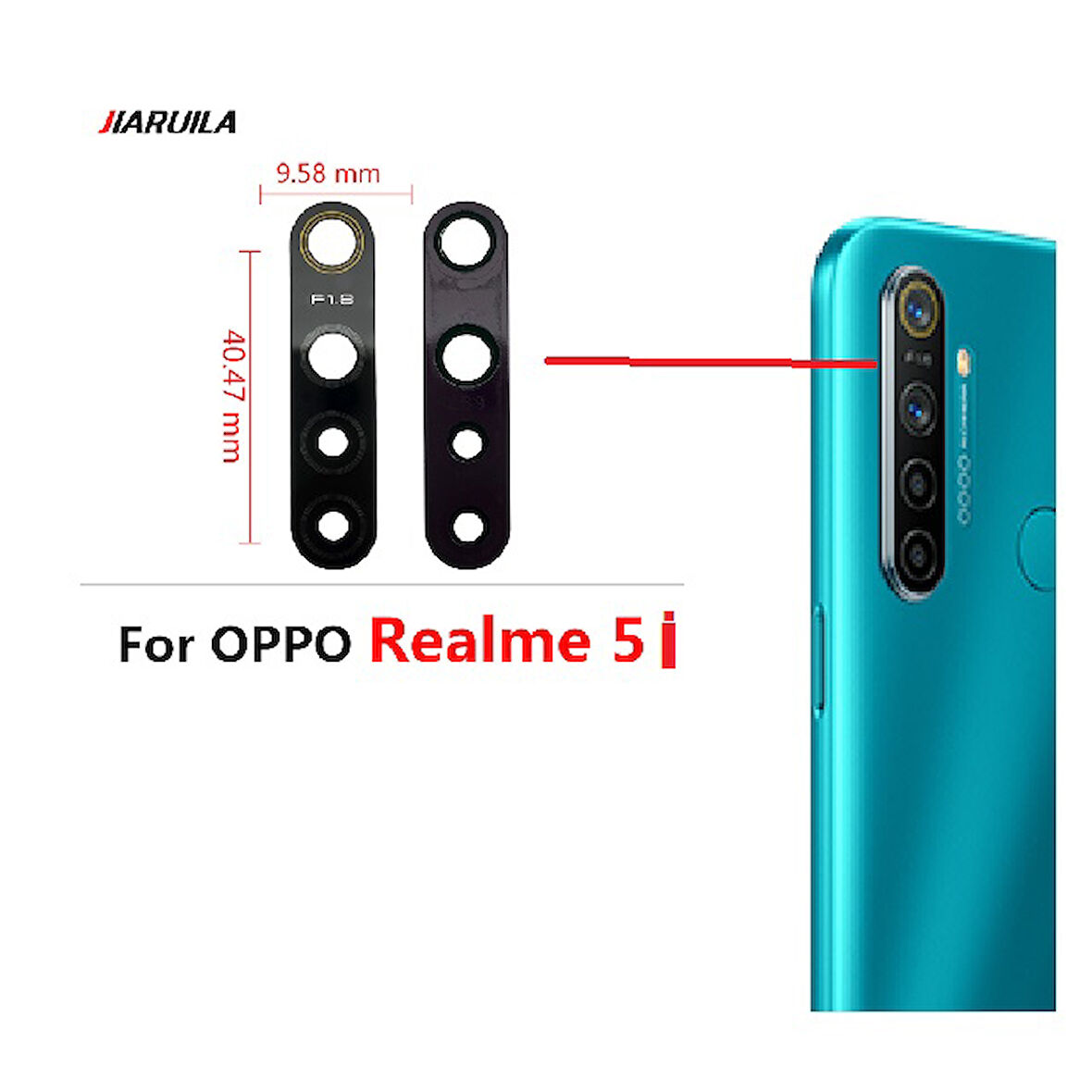 Oppo Realme 5İ Arka Kamera Camı Lens Yapışkanlı