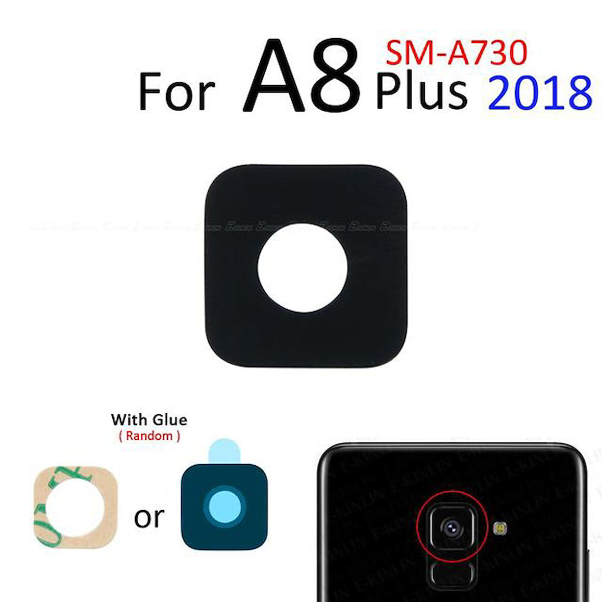 Samsung Galaxy A730 Arka Kamera Camı Lens Yapışkanlı