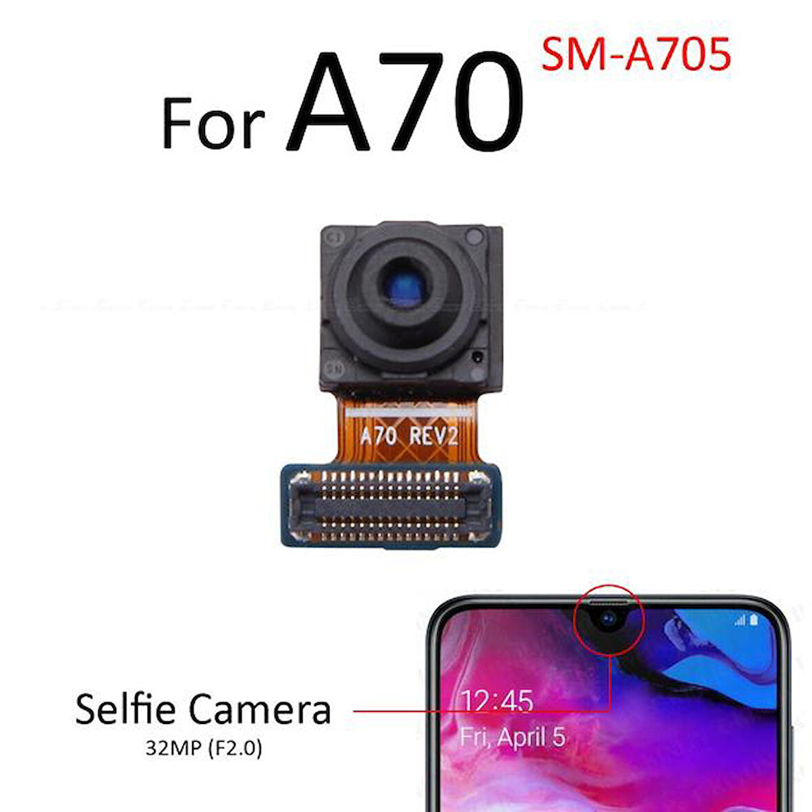 Samsung Galaxy A70 Ön Kamera (Orjinal)