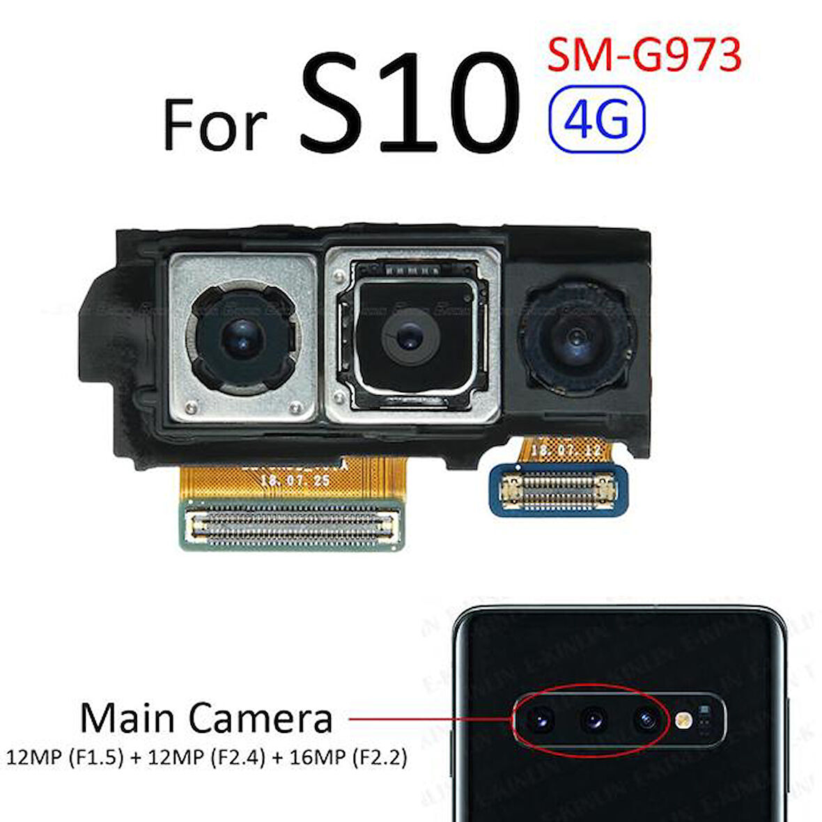 Samsung Galaxy S10 Arka Kamera (Orjinal)