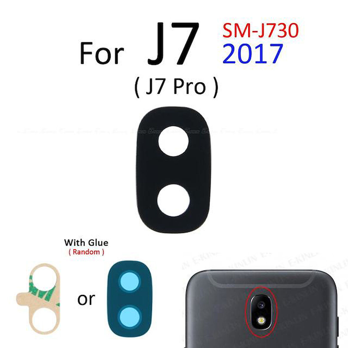 Samsung Galaxy J730 Arka Kamera Camı Lens Yapışkanlı
