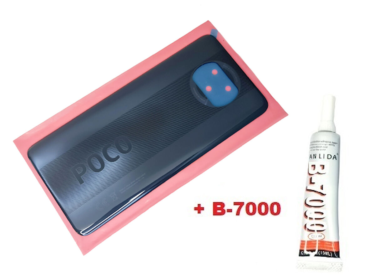 Xiaomi POCO X3 / Poco X3 NFC Arka Kapak Batarya Pil Kapağı (CAM+B-7000) SİYAH