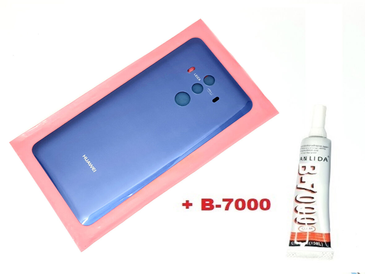 Tkgz Huawei Uyumlu MATE 10 Pro Arka Pil Batarya Kapağı (CAM+B-7000) MAVİ