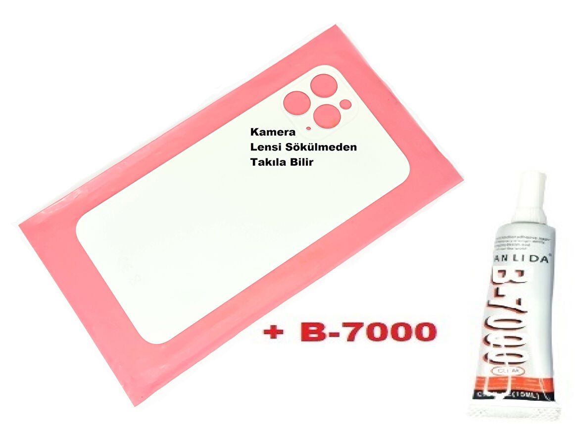 iPhone 12 PRO Arka Pil Batarya Kapağı (CAM+B-7000) BEYAZ