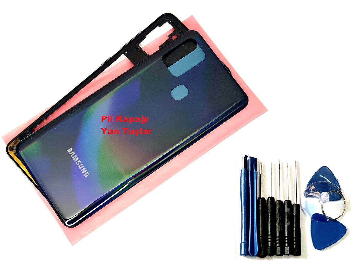Samsung Galaxy A31 A315 KASA Arka Pil Batarya Kapağı (TAMİR SETİ) SİYAH