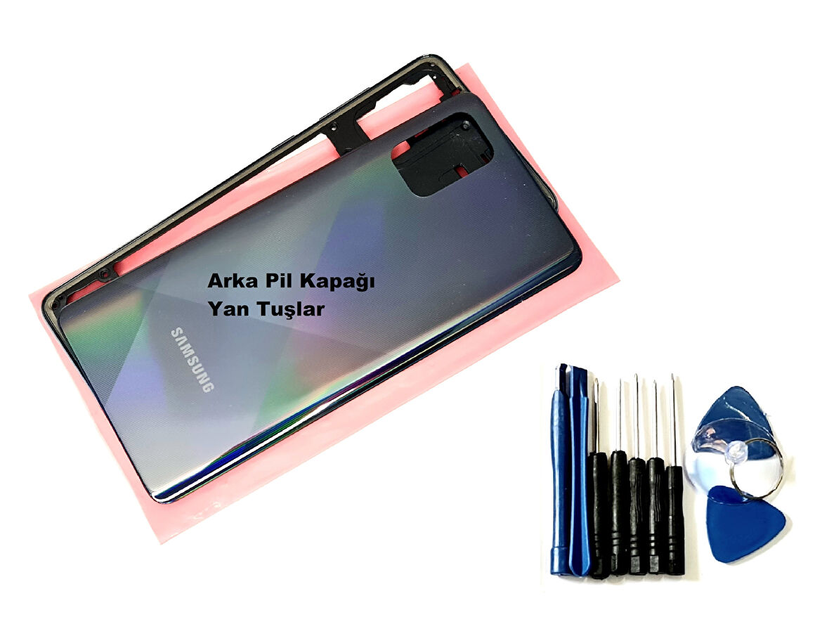 Samsung Galaxy (SM-A715) A71 KASA Arka Pil Batarya Kapağı (TAMİR SETİ) SİYAH
