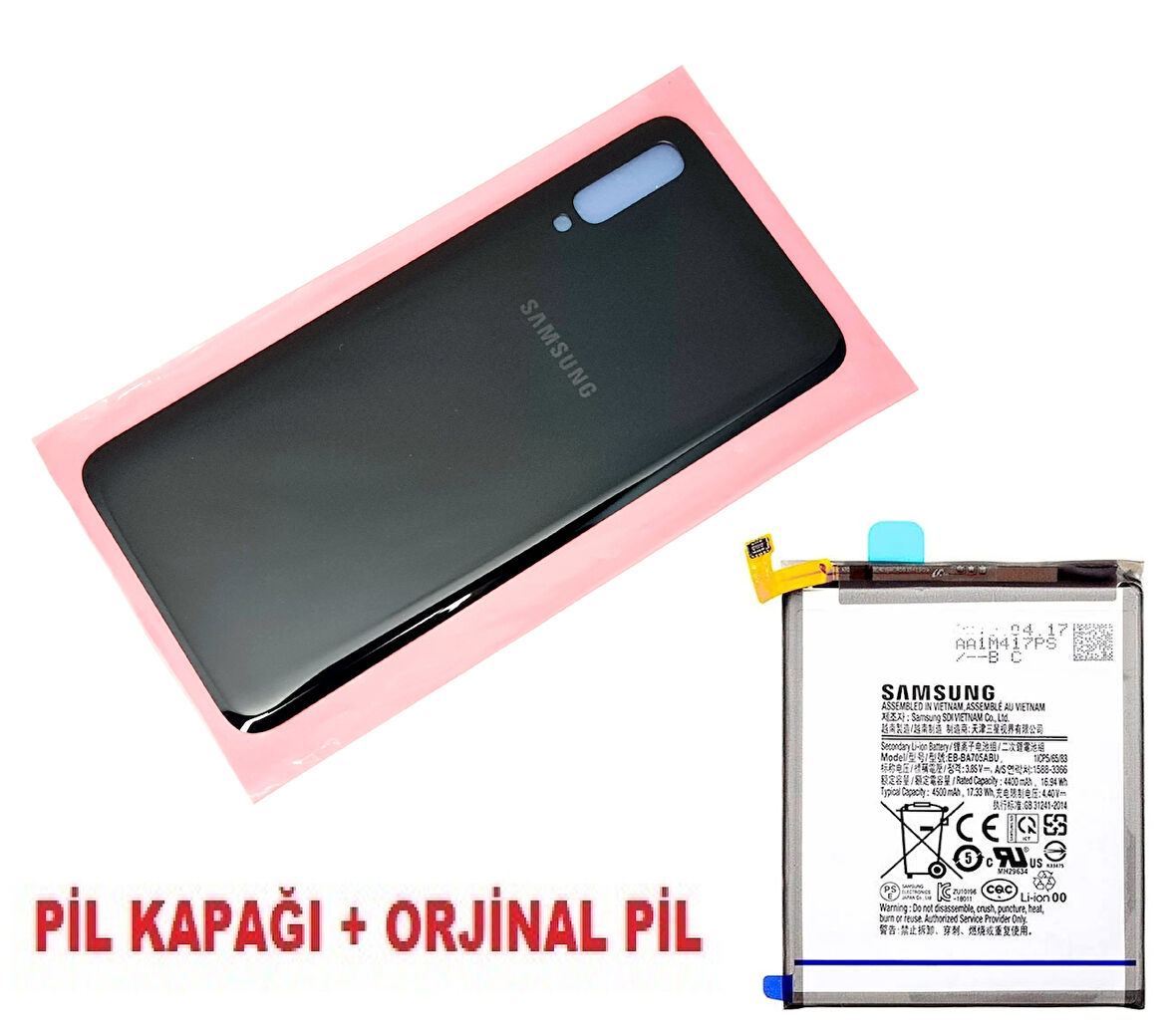 Samsung Galaxy A70 A 705 Arka Pil Batarya Kapağı + PİL SİYAH