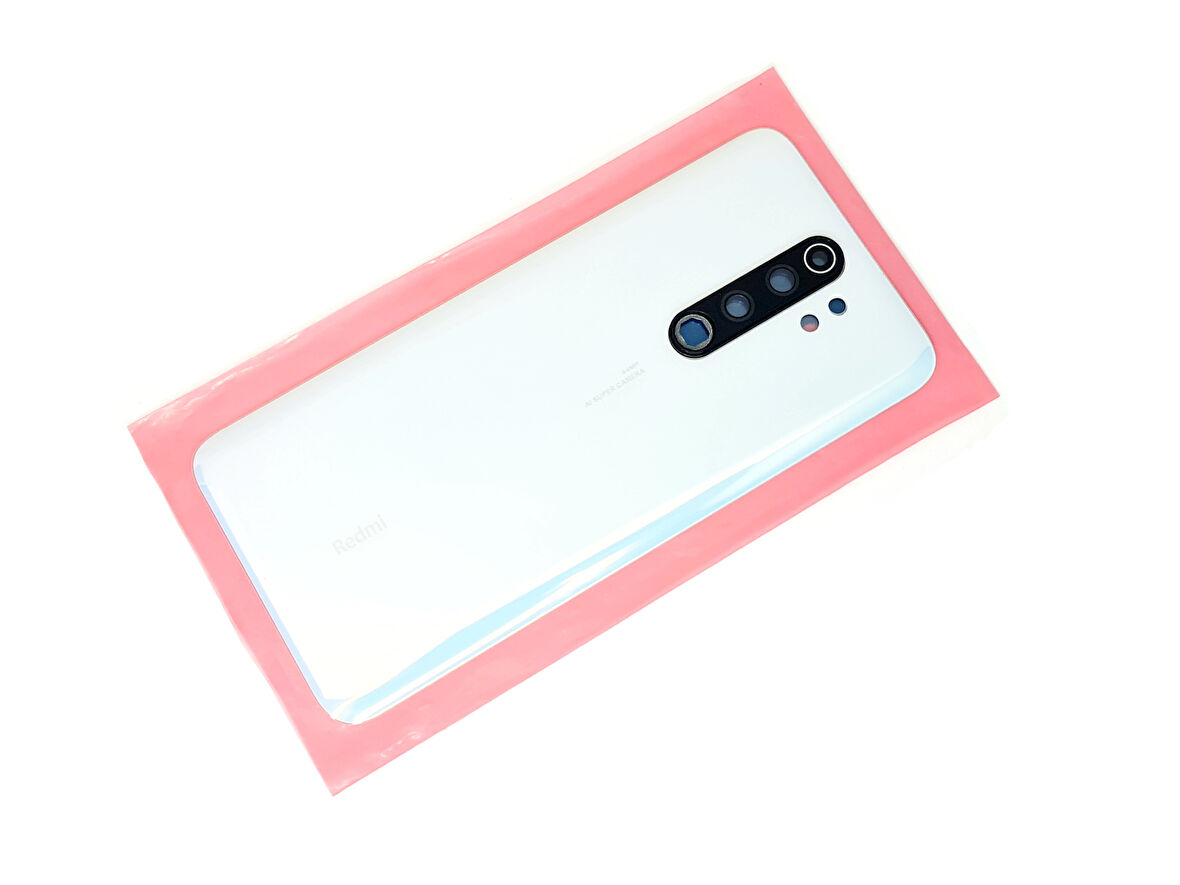 Xiaomi Redmi NOTE 8 PRO Arka Kapak Batarya Kapağı (Cam Kamera Camı) Beyaz
