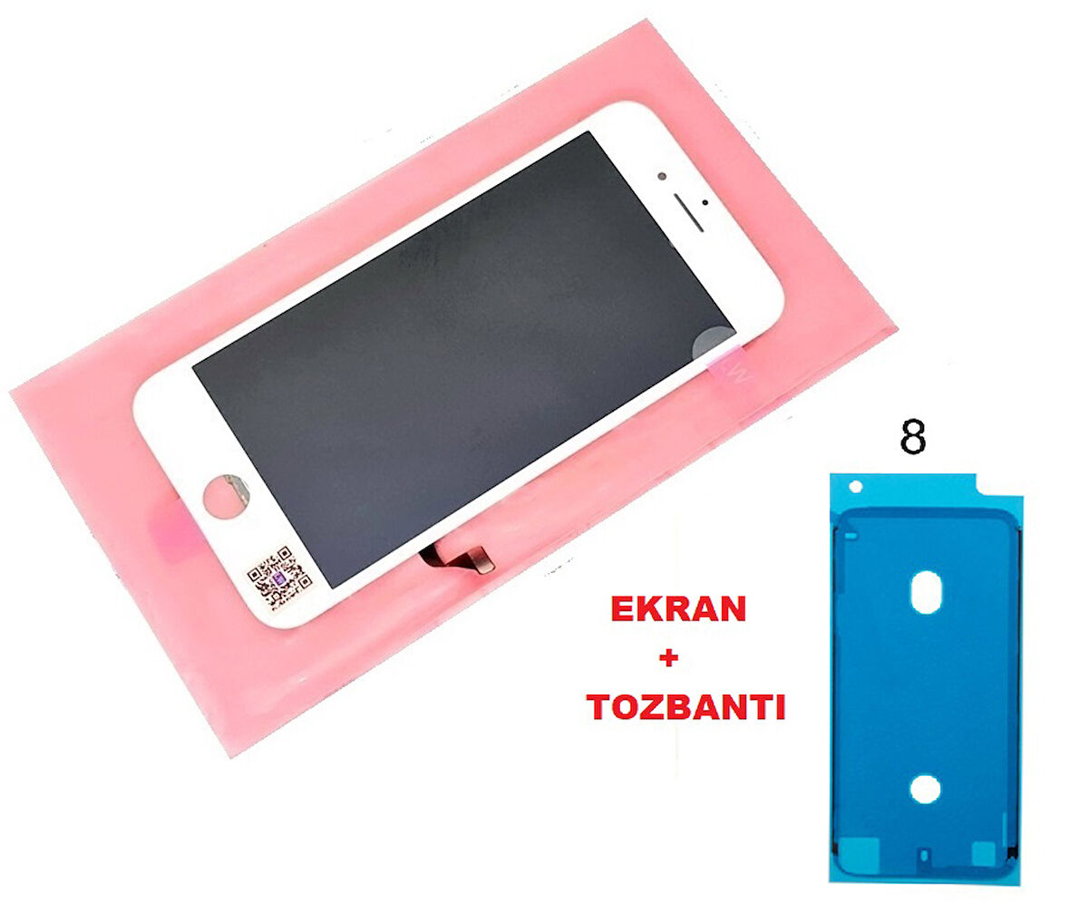 iPhone 8 Lcd Ekran dokunmatik (+TOZBANTI LW Marka) BEYAZ