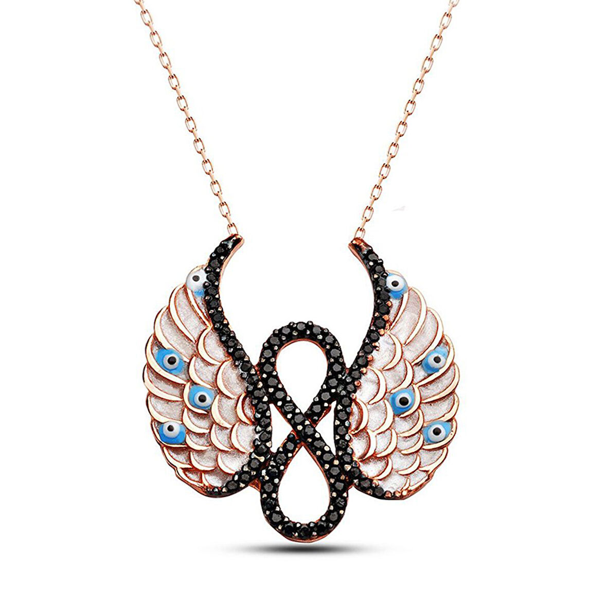 Melek Kanatlı Sonsuzluk Gümüş Kolye