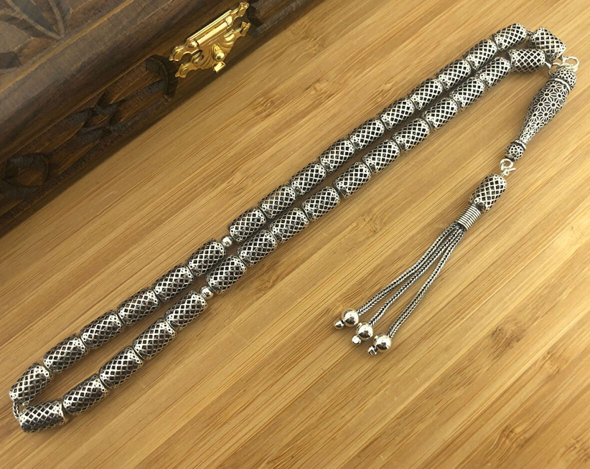 925 Ayar Gümüş Kapsül Kesim Tesbih Model 5