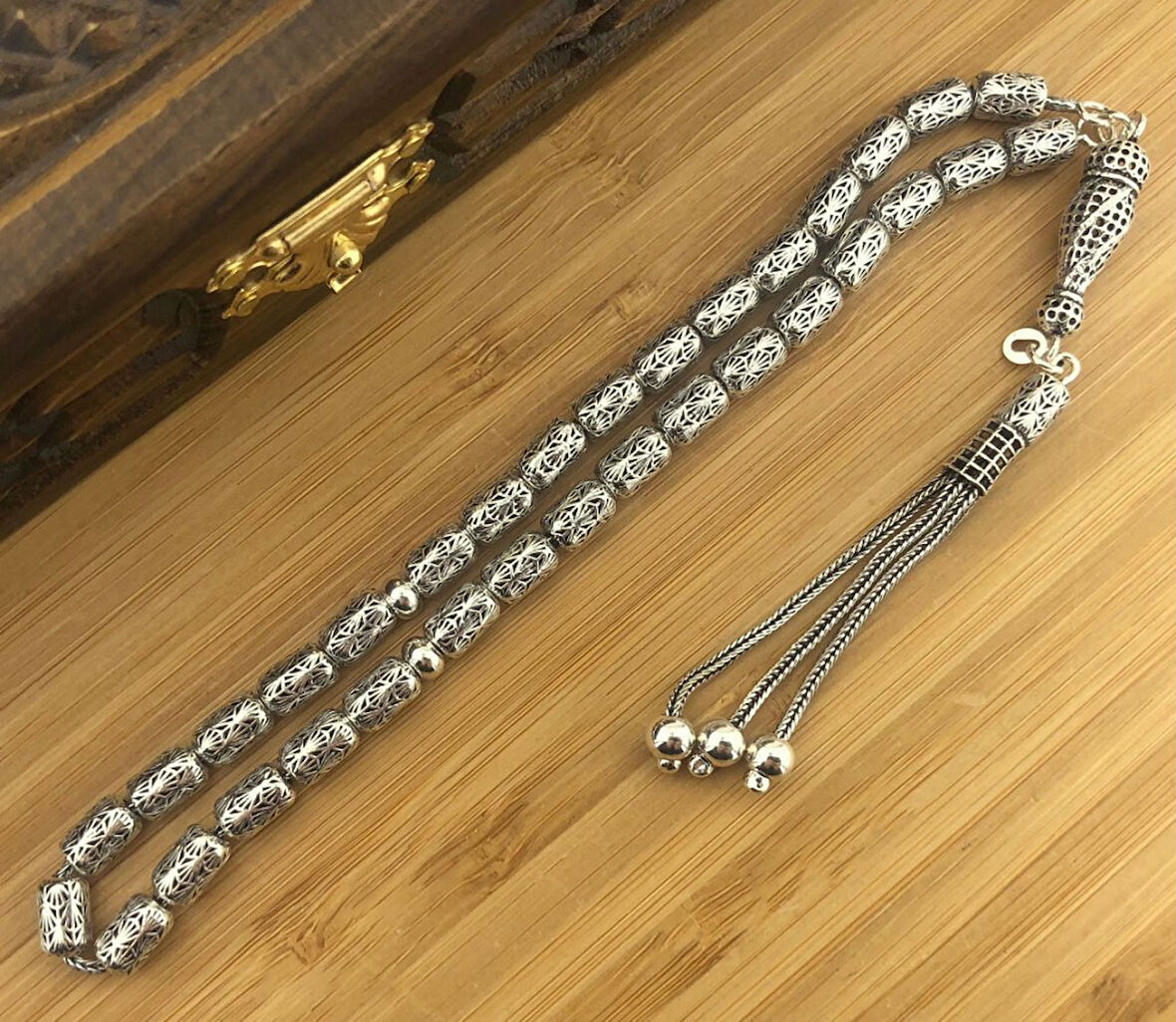 925 Ayar Gümüş Fizyon Kesim Tesbih Model 3