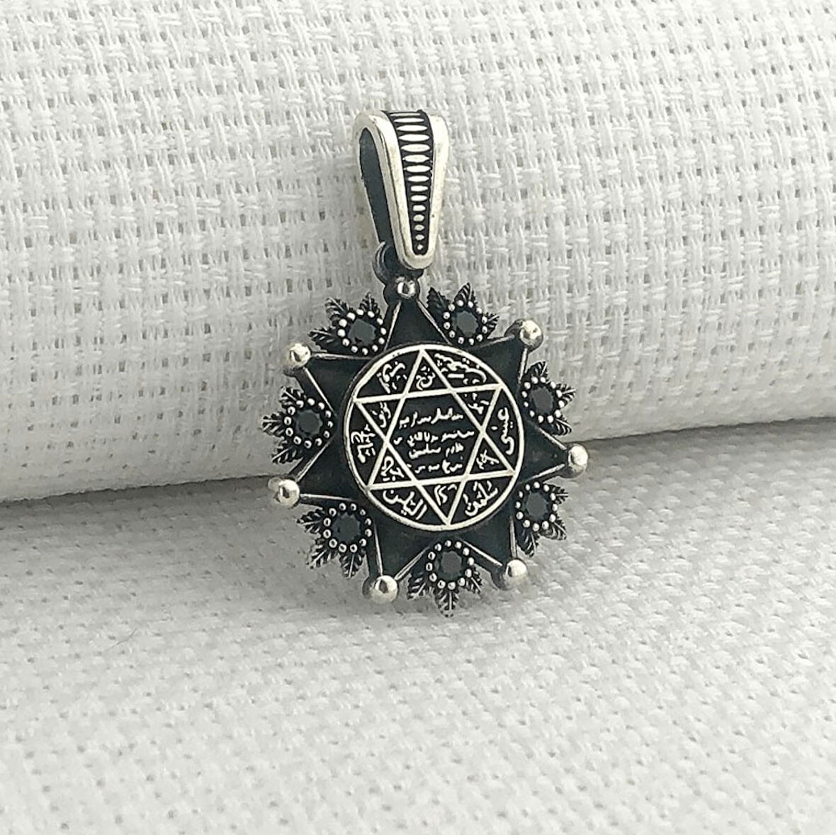 925 Ayar Gümüş Mührü Süleyman Kolye Ucu