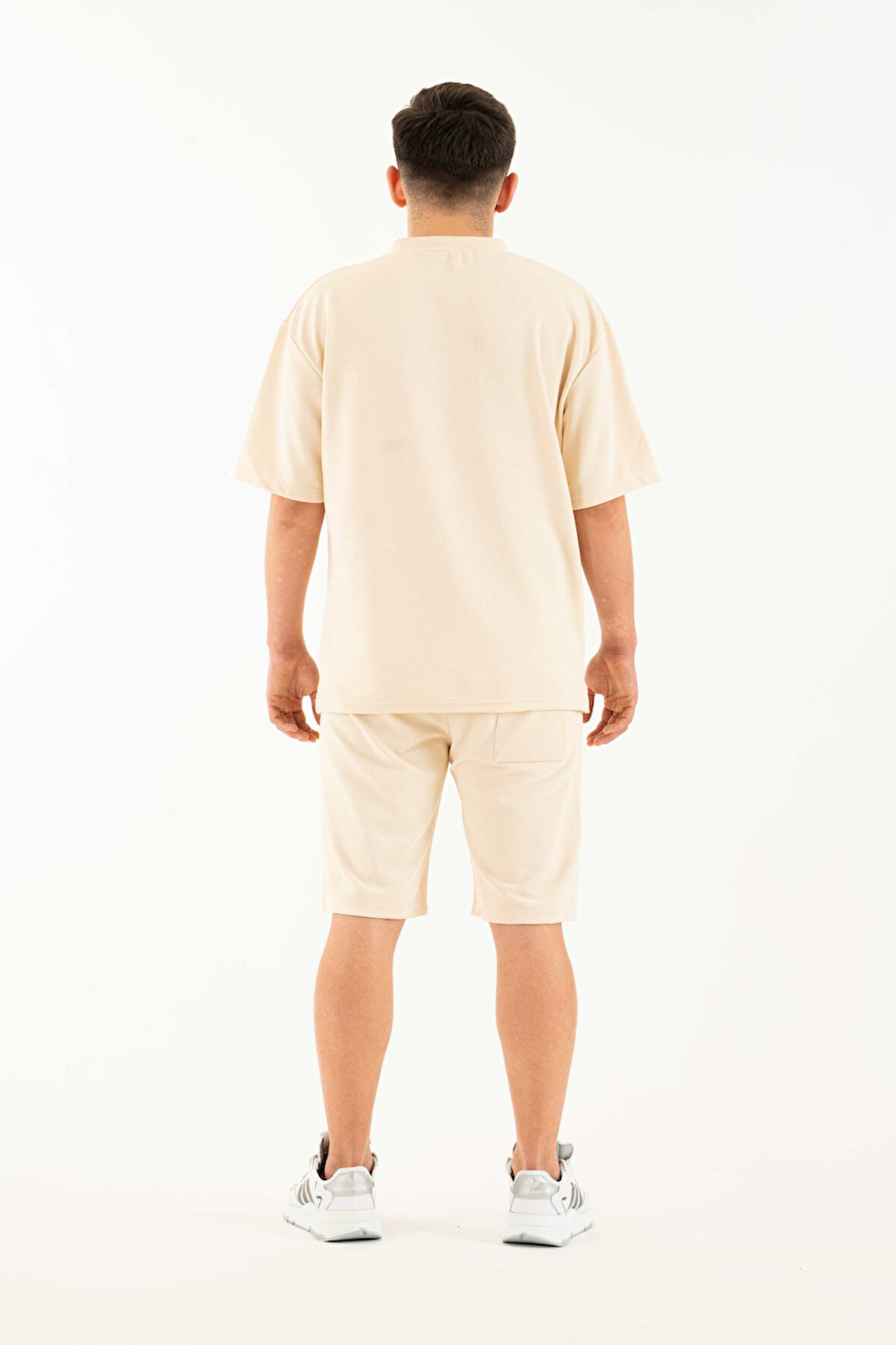 Erkek 2 li Set Cep Baskılı Oversize Comfort Rahat Kesim T-shirt  Şort Takım