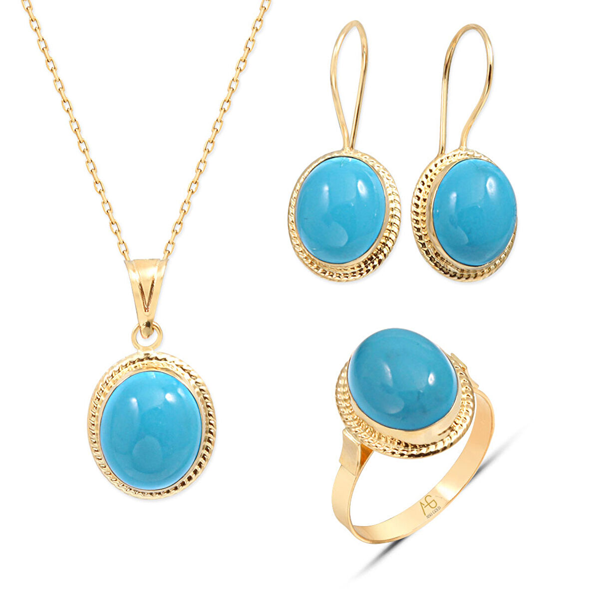 Firuze Taşlı Altın Üçlü Nostalji Takım (TKM0029)