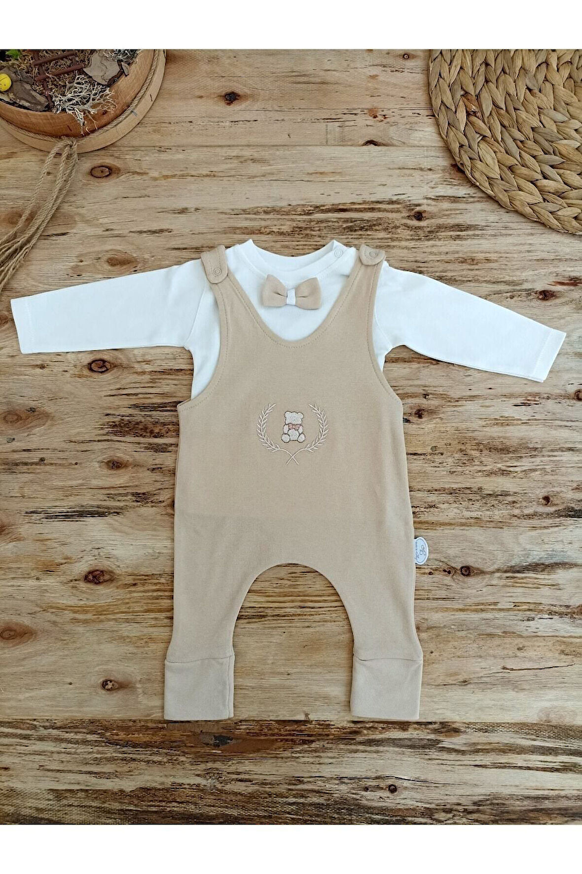 Kız Erkek Bebek Takımı - Oyuncaklı & Şapkalı 5'li Set - Altınbaşak -%100 Pamuklu