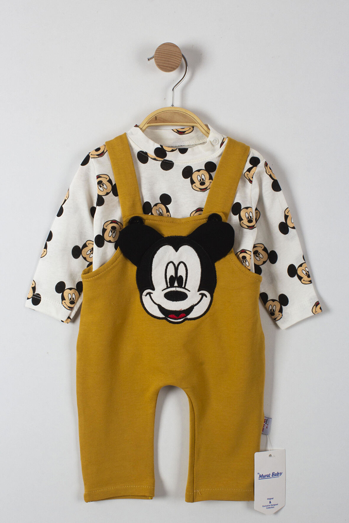 Mickey Mouse Baskılı Çıtçıtlı Erkek Bebek Tulum