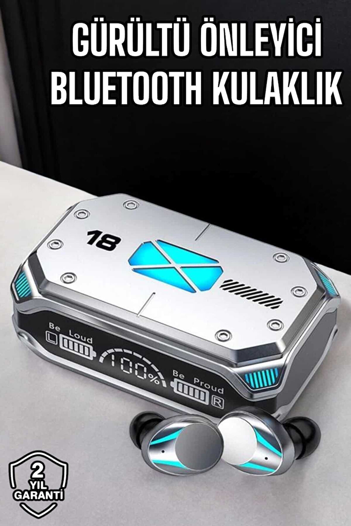 Kablosuz Powerbankli Oyuncu Kulaklığı Gürültü Önleyici
