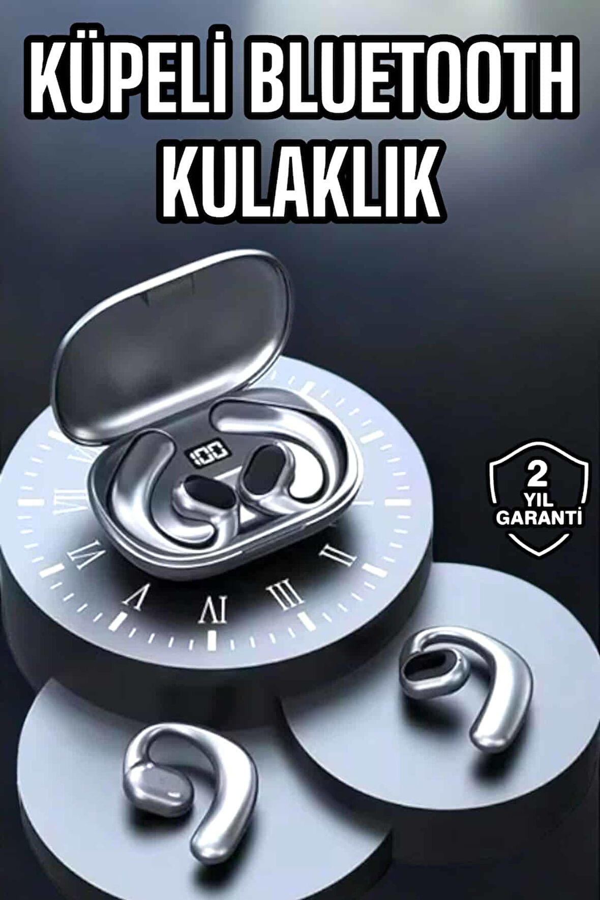 Bluetooth Kulaklık Oyuncu Kulaklığı Küpe Görünümlü Dijital Göstergeli