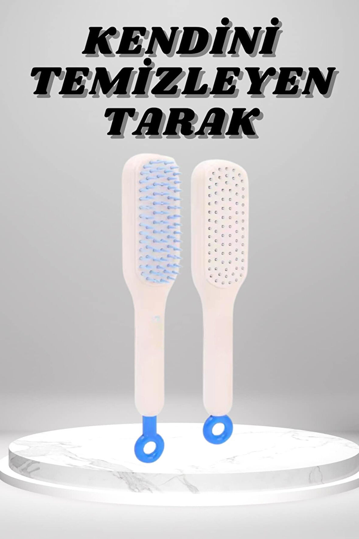 Silikon Yumuşak Sıkı Dişli Sihirli Geri Çekilebilir Tarak Kendini Temizleyen Saç Fırçası