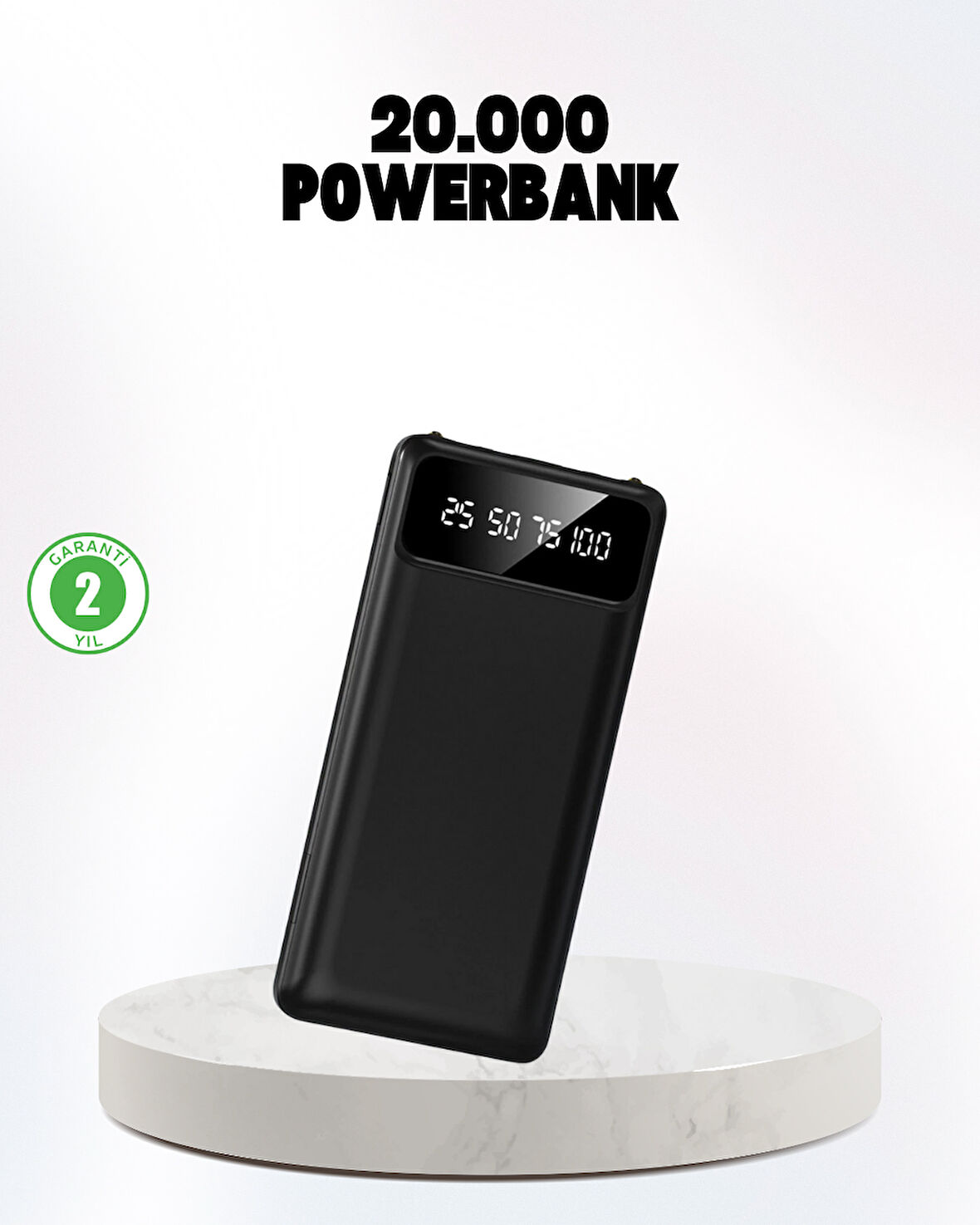 Çoklu Güvenlik Korumalı 20.000 mAh Powerbank Fener Özellikli
