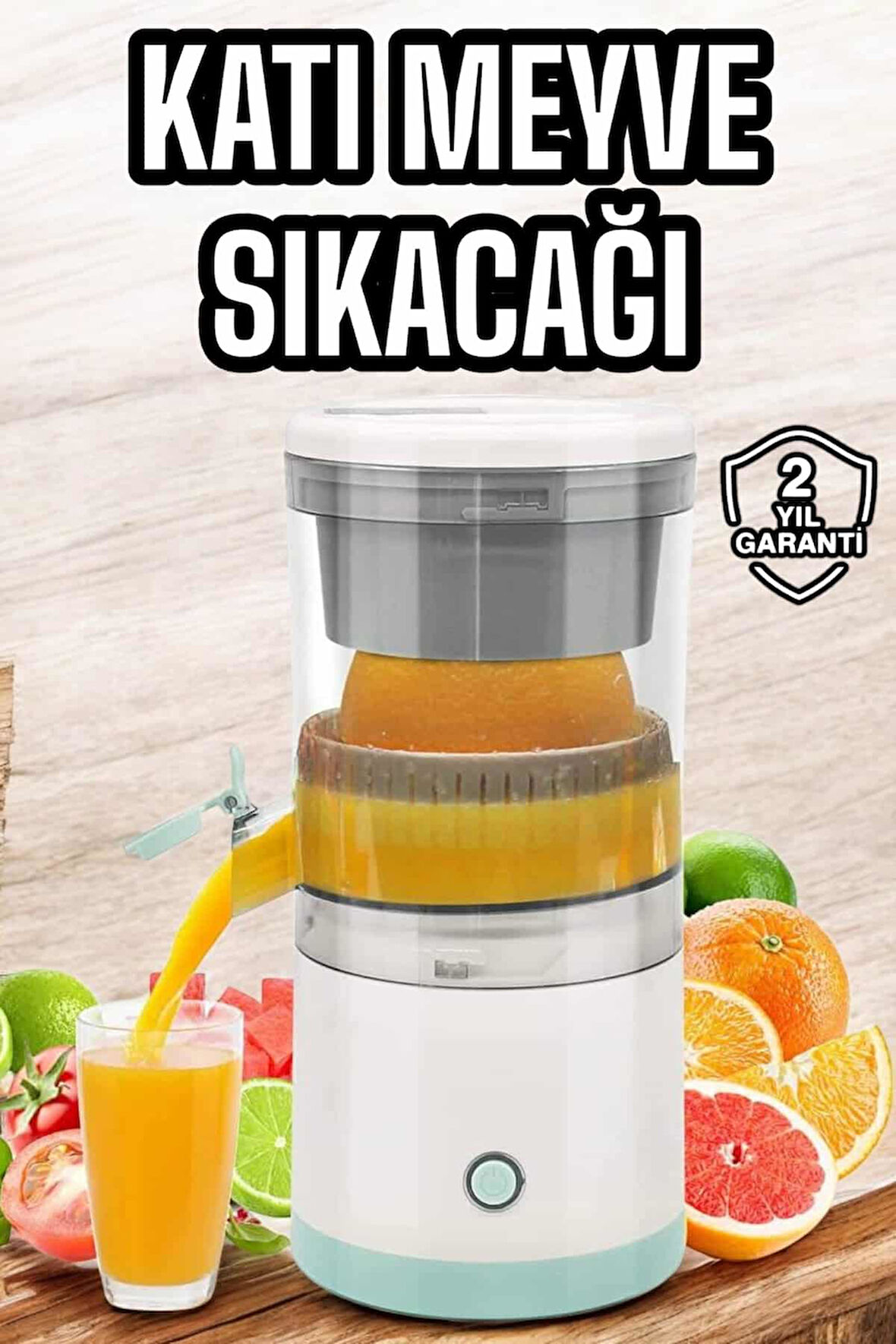 Taşınabilir Kablosuz Taşınabilir Şarjlı Narenciye Sıkacağı Portakal Meyve Sıkacağı Çift Bıçaklı