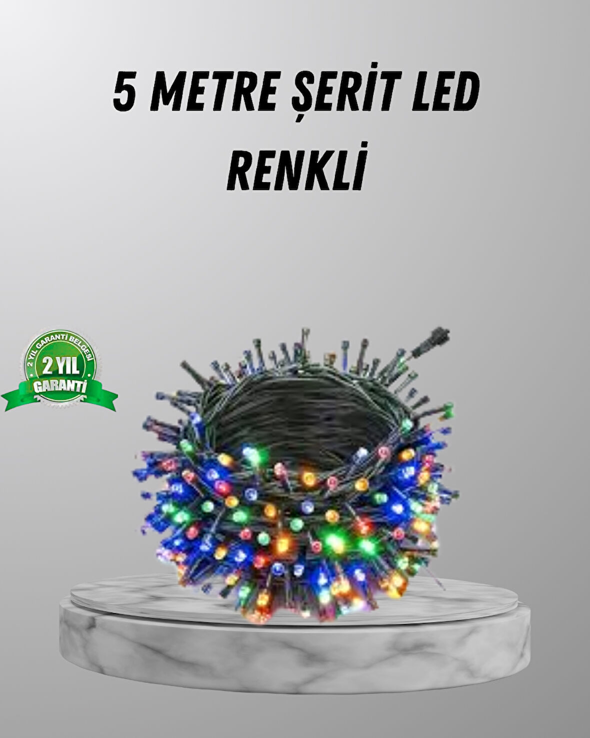 Siyah Kablolu LED Dekor Işık – 50 Ampullü, 8 Farklı Işık Modu, Suya Dayanıklı Tasarım